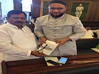 Yashwant Singh with Asaduddin Owaisi