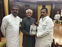 Neeraj Shekhar,Yashwant Singh with Hamid Ansari Vice President of India