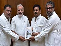 Neeraj Shekhar,Yashwant Singh with PM Naredra Modi